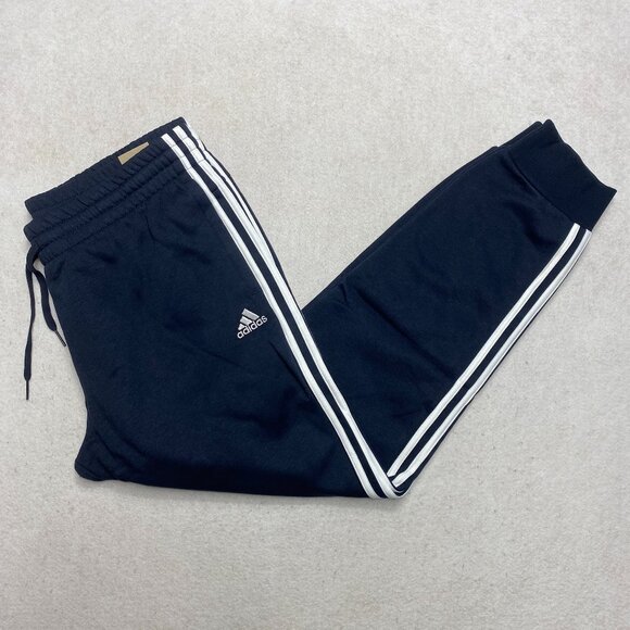Adidas Jogger Womens XL Dark Blue Essentials Fleece 3-Stripes  Sweat Pants NWT - Picture 1 of 8